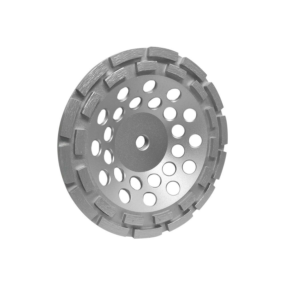 7″ Double Row Diamond Grinding Cup Wheel 5/8-11″ Wet/Dry For Concrete Masonry