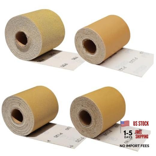 Total 20 Yards 2-3/4″ Wide Continuous Sandpaper Roll Kit – 80 120 180 320 Grit