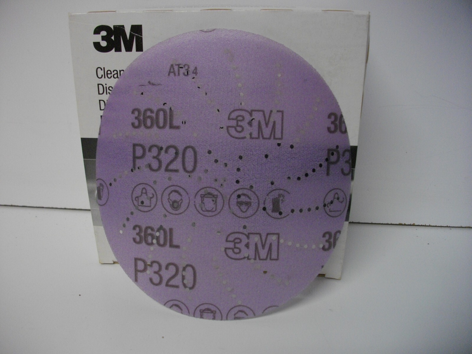 3M 01707 Hookit Clean Sanding Disc Aluminum Oxide 5 in diameter P320 Box of 100