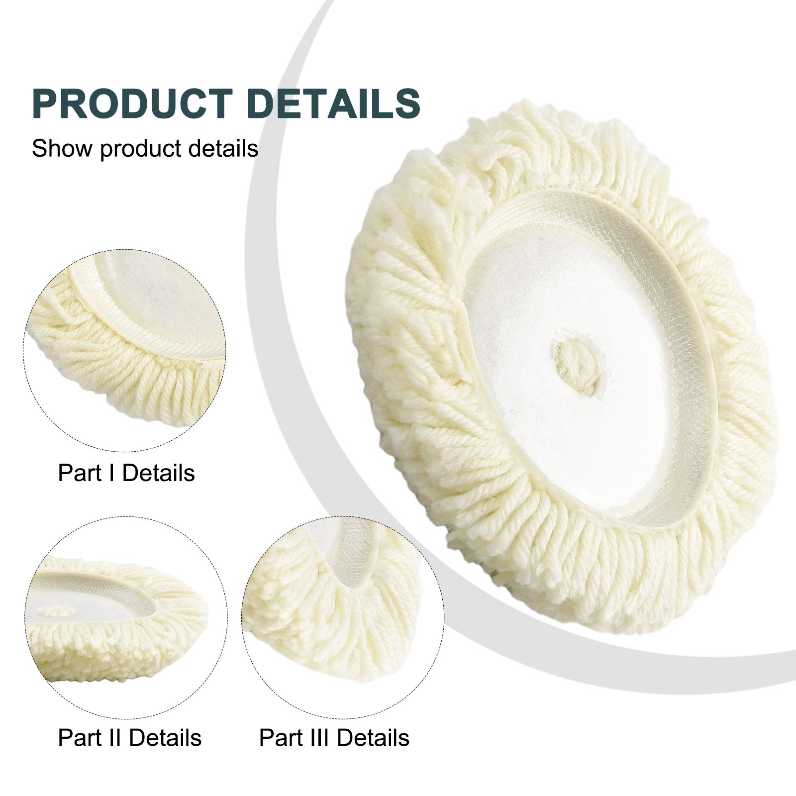 7 180mm Wool Polishing Buffing Bonnet Buffer Pad For Car Polisher Cleaning Set