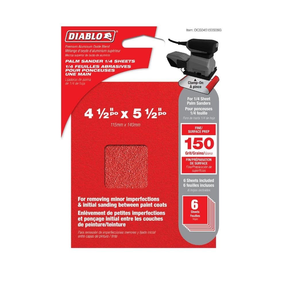 4-1/2 In. X 5-1/2 In. 150-Grit Palm Sander 1/4 Sanding Sheets