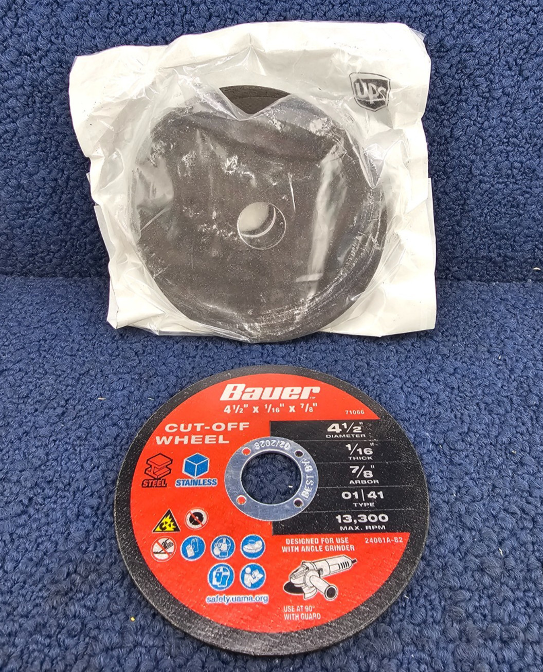 (QTY 10) BAUER 71066: Metal Cut-Off Wheels 4-1/2 in. x 1/16 in. x 7/8 in.