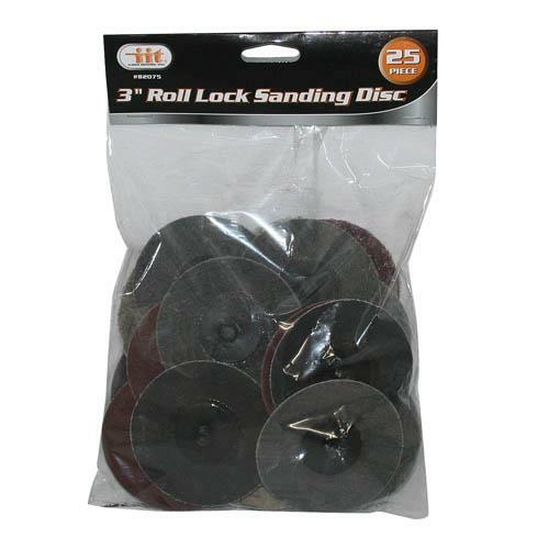 IIT 3″ Assorted Grit Sanding Wheels Discs With 1/4″ Mandrel Roll Lock R Style