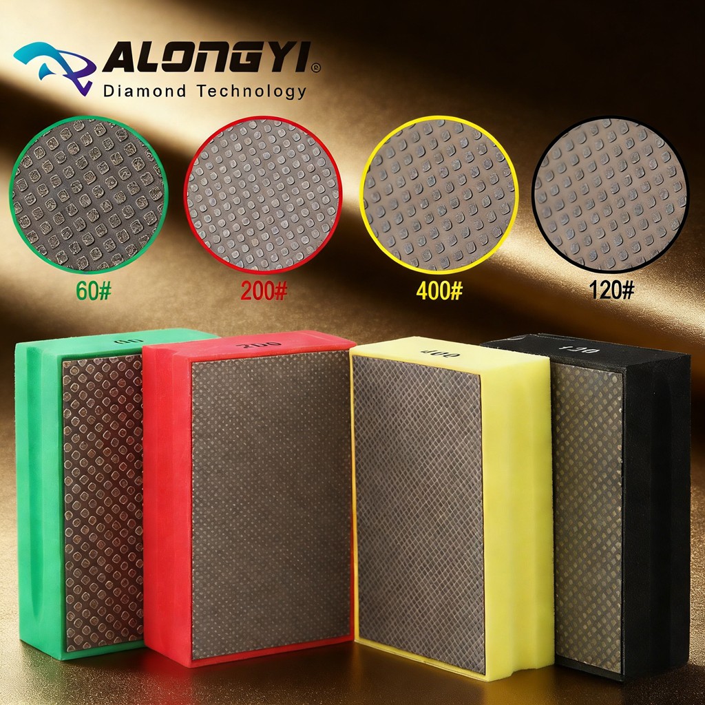 4Pcs Diamond Hand Polishing Pads Diamond Abrasive Pads Hand tool