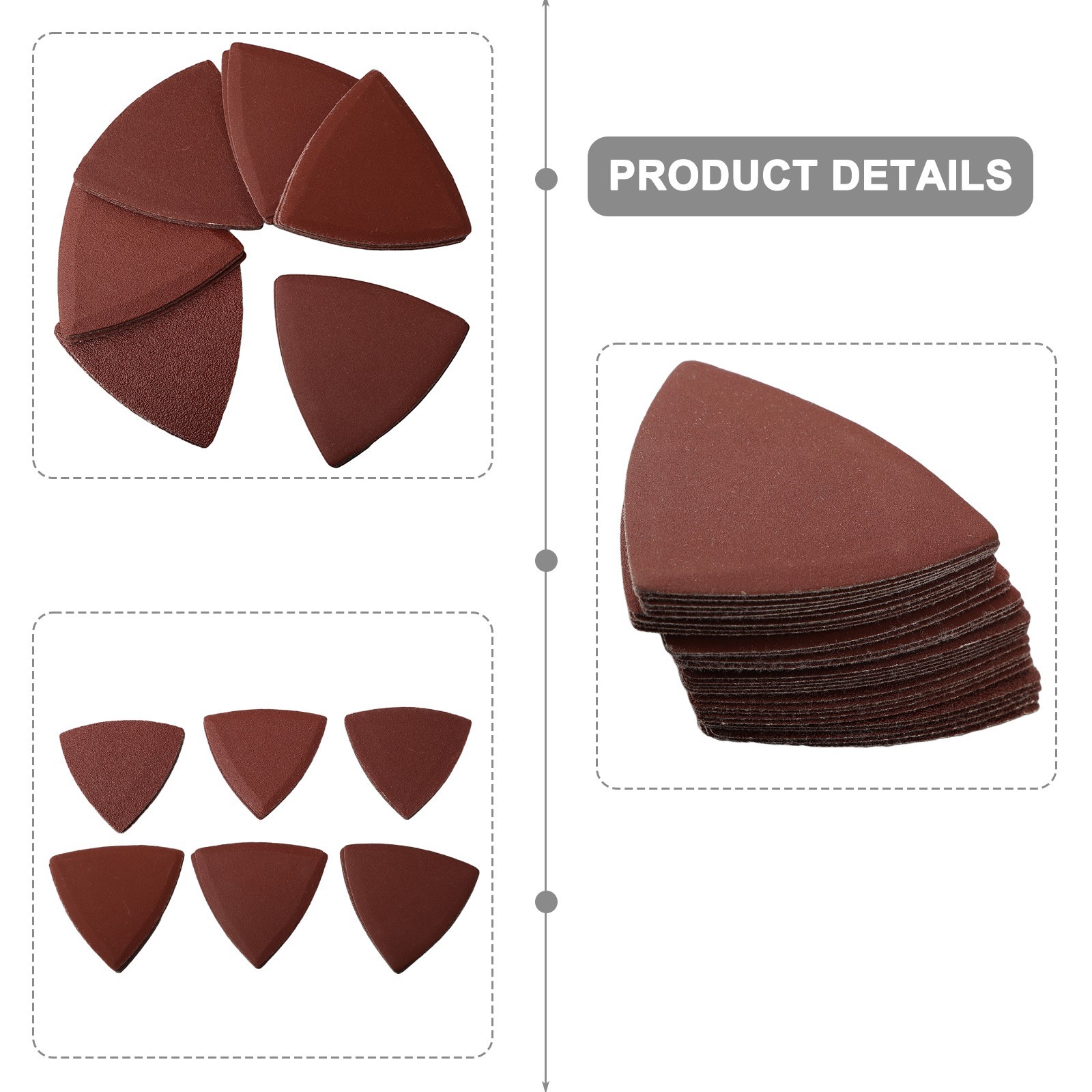 30pcs 80mm & Triangle Sandpaper Fit 3-1/8 Inch Oscillating Multi Tool
