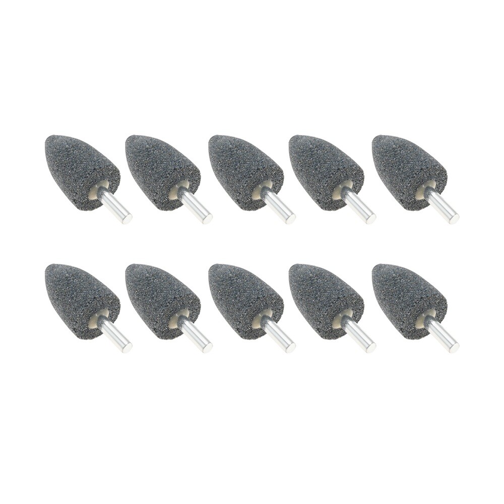 10PC Cone Shape Grinding Stones25mm Aluminium Oxide Fit Electric Rotary Tool