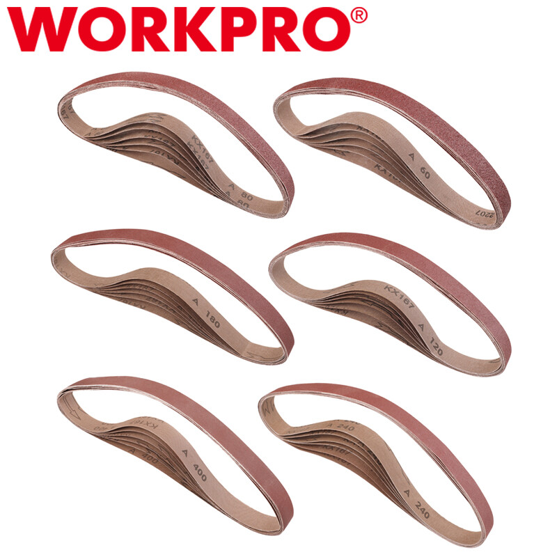 WORKPRO 36 Pack 1 x 30″ Sanding Belts Aluminum Oxide Abrasive Belts 60-400 Grits