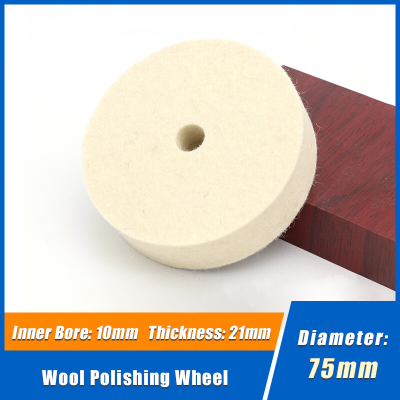 75x10mm Wool Polishing Wheel Buffing Pad Felt Grinding Disc For Wood Metal