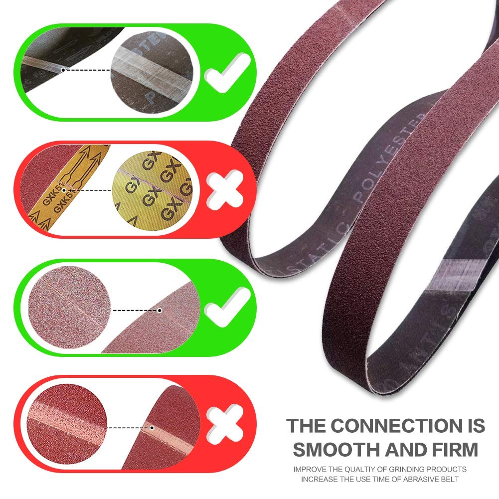 1×30 1 x 30 inch Sanding Belt Pack 1-Inch x 30-Inch,12 Pcs(4 1x30in, Brown