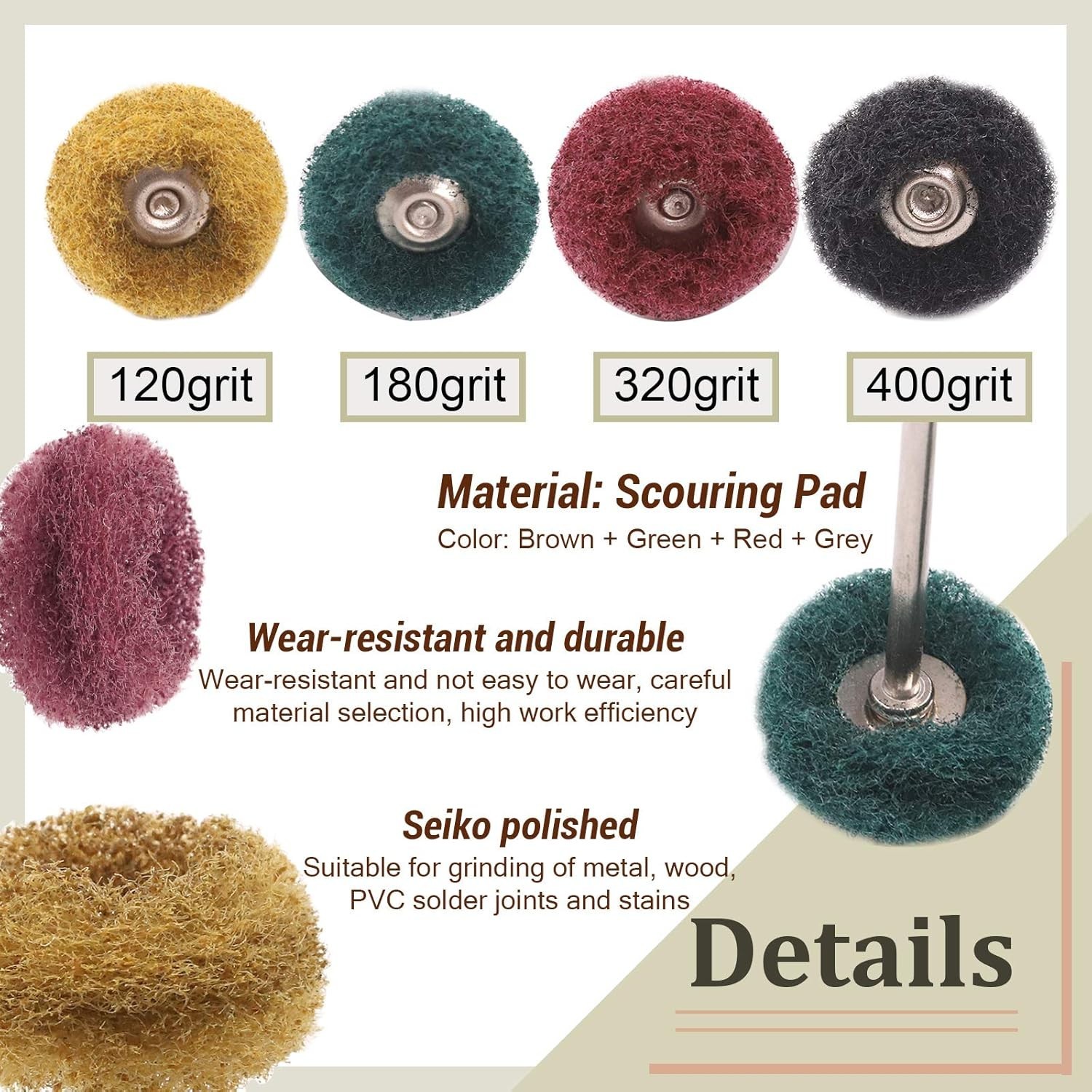 Abrasive Flap Wheel Set 50pcs 80 120 180 320 400 Grits Sanding Buffing Polish…