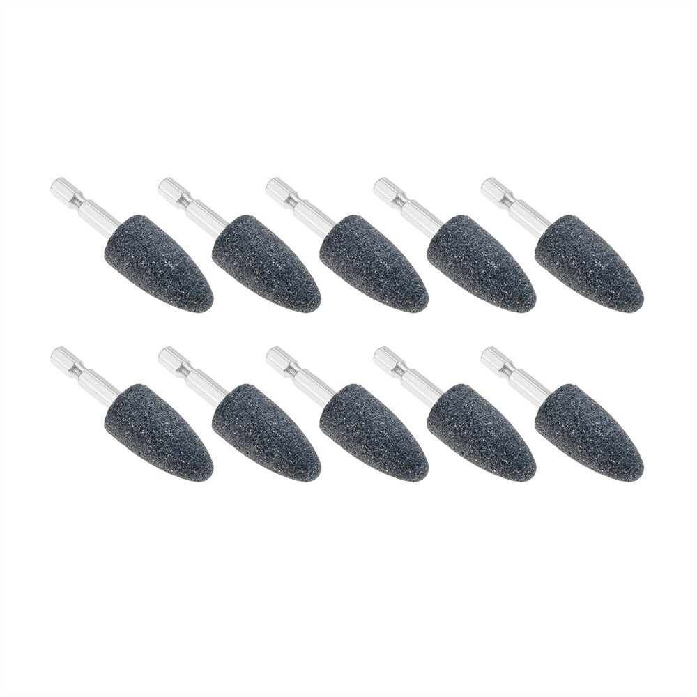10Pcs Cone Shape Grinding Stone Aluminum Oxide For Die Grinder Other Rotary Tool
