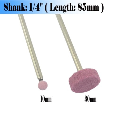 ??? ?? 10 Pcs 85mm Extra Long Shank Rotary Grinding Stones – 1/4” Round