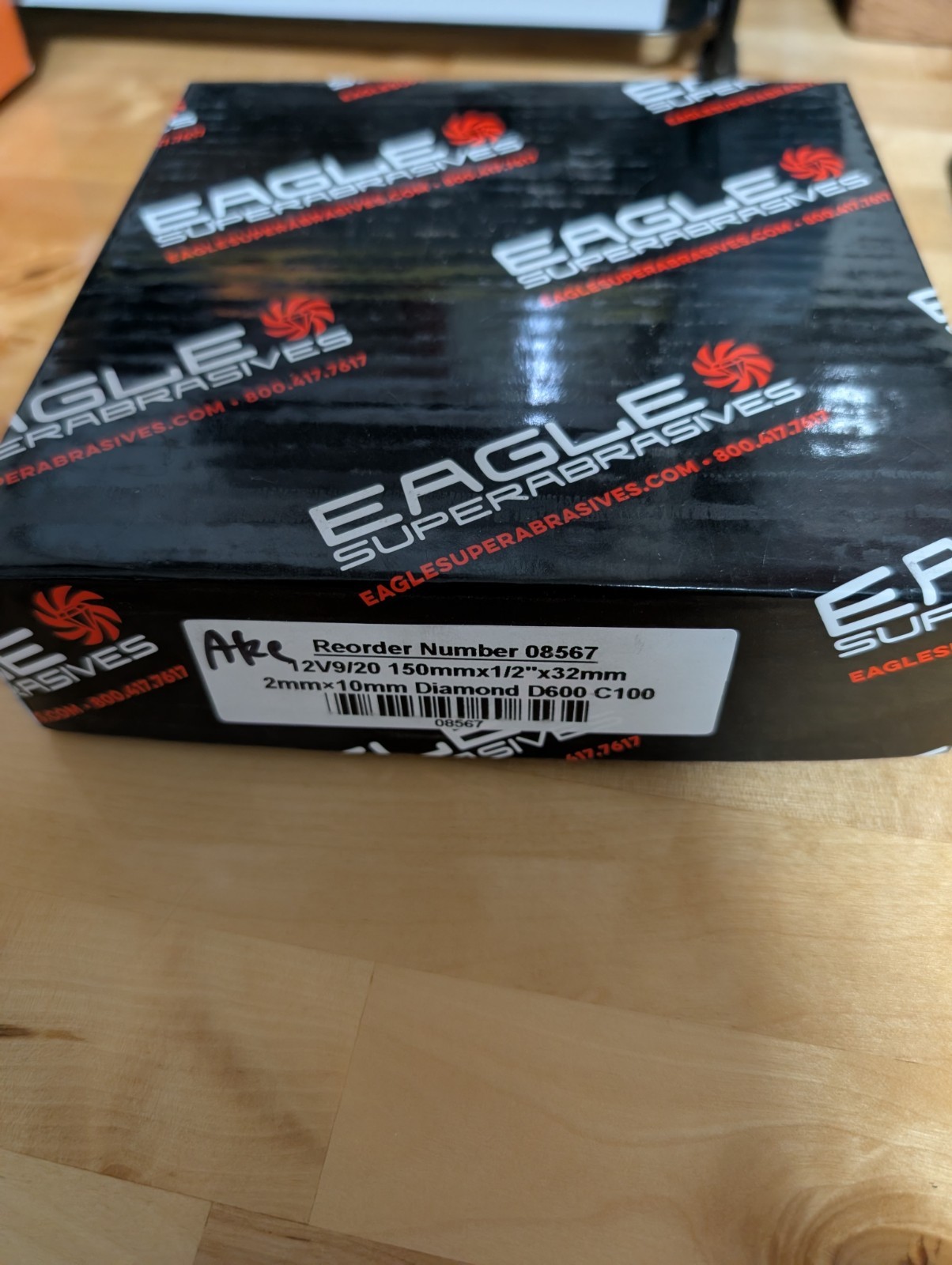Eagle Superabrasives Diamond Grinding Wheel 12V9 150mm x 1/2in x 32mm D600 C100