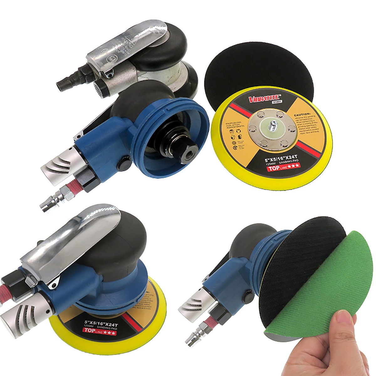 2-6″ Hook & Loop Sanding Pads with Backing Plate for Polishing and Sanding Tasks