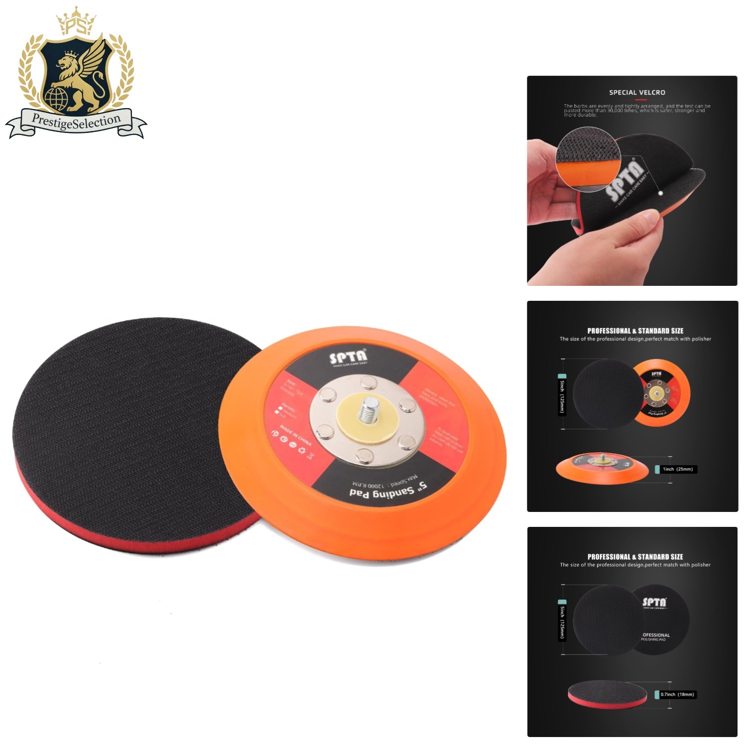 Durable 5″ Air-Powered Backing Pad for Sander with Interface Cushion Pad