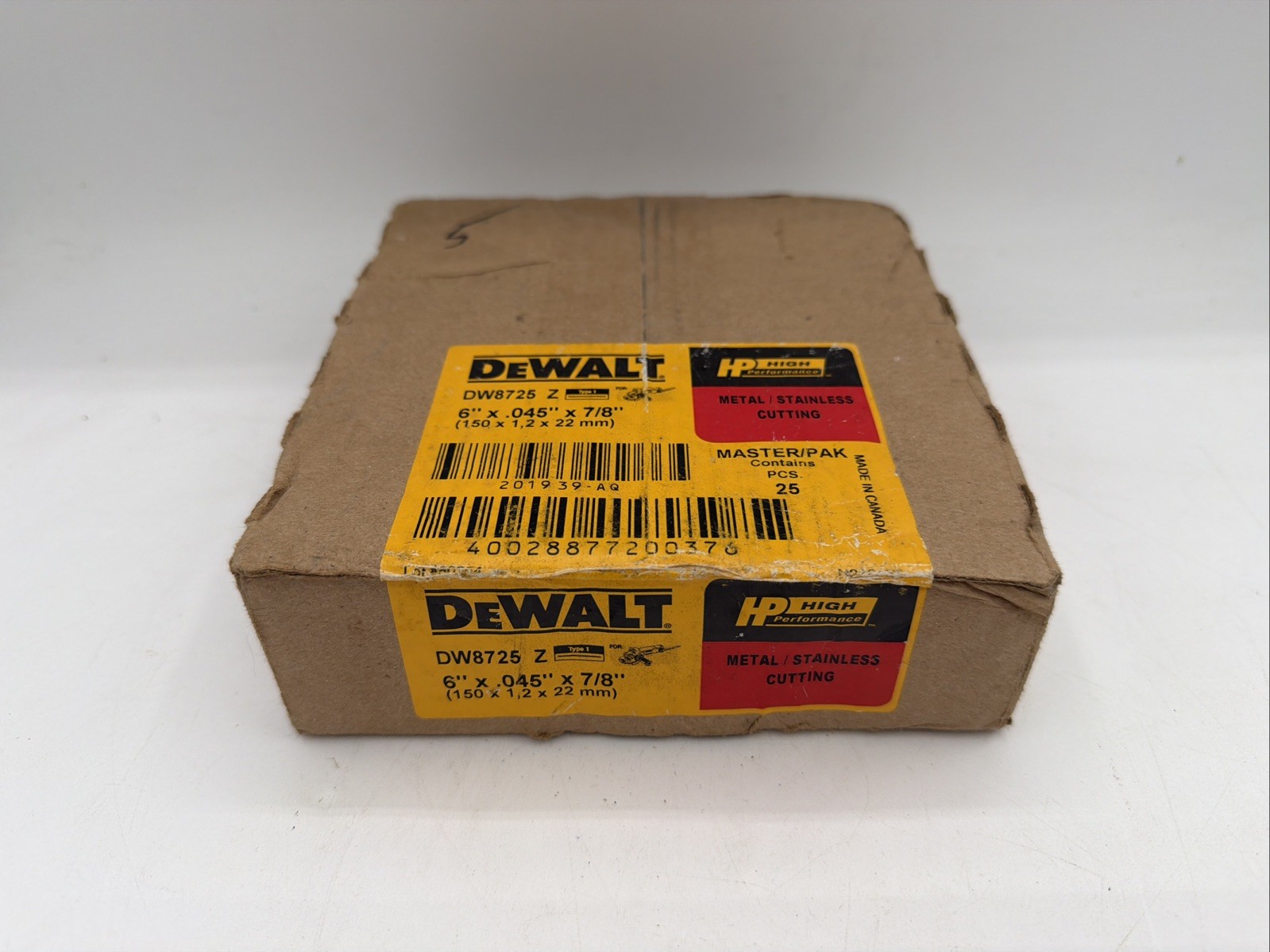 DEWALT, DW8725Z, 6″x .045×7/8″, Arbor Metal, Cut-Off Wheel, Box Of 25
