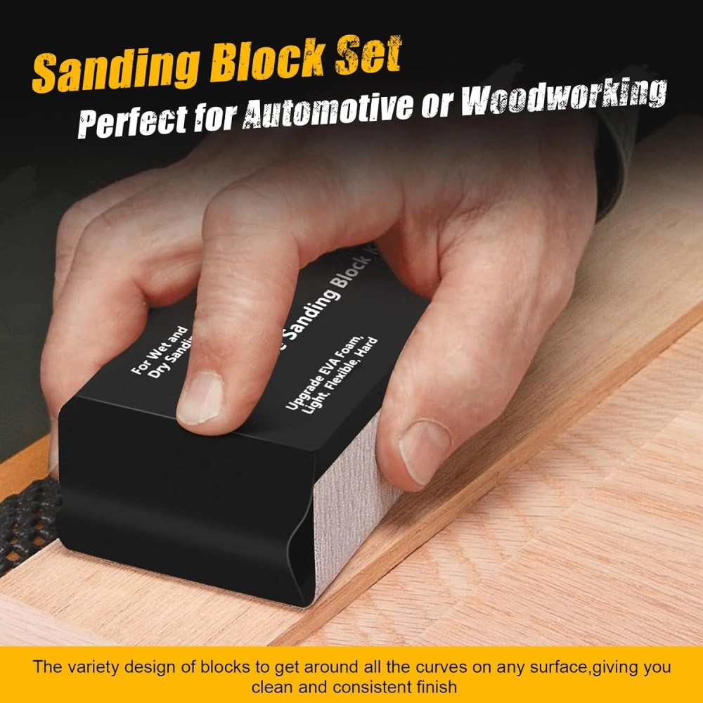 7/14Pcs Sanding Block Kit Flexible EVA Foam Wet or Dry for Automotive Woodwork