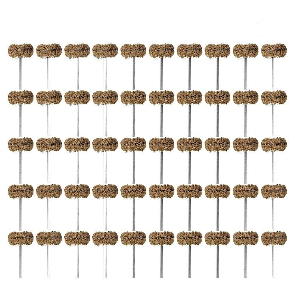 1″ Brown 120 Grit Abrasive Buffing Polishing Wheels Burr, 50 Pack
