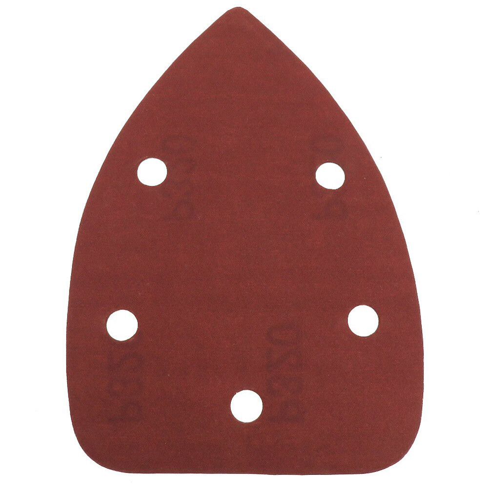 5 Hole Triangular Sanding Pads Hook & Loop Red Sand Paper 40#-2000# 140x140x90mm