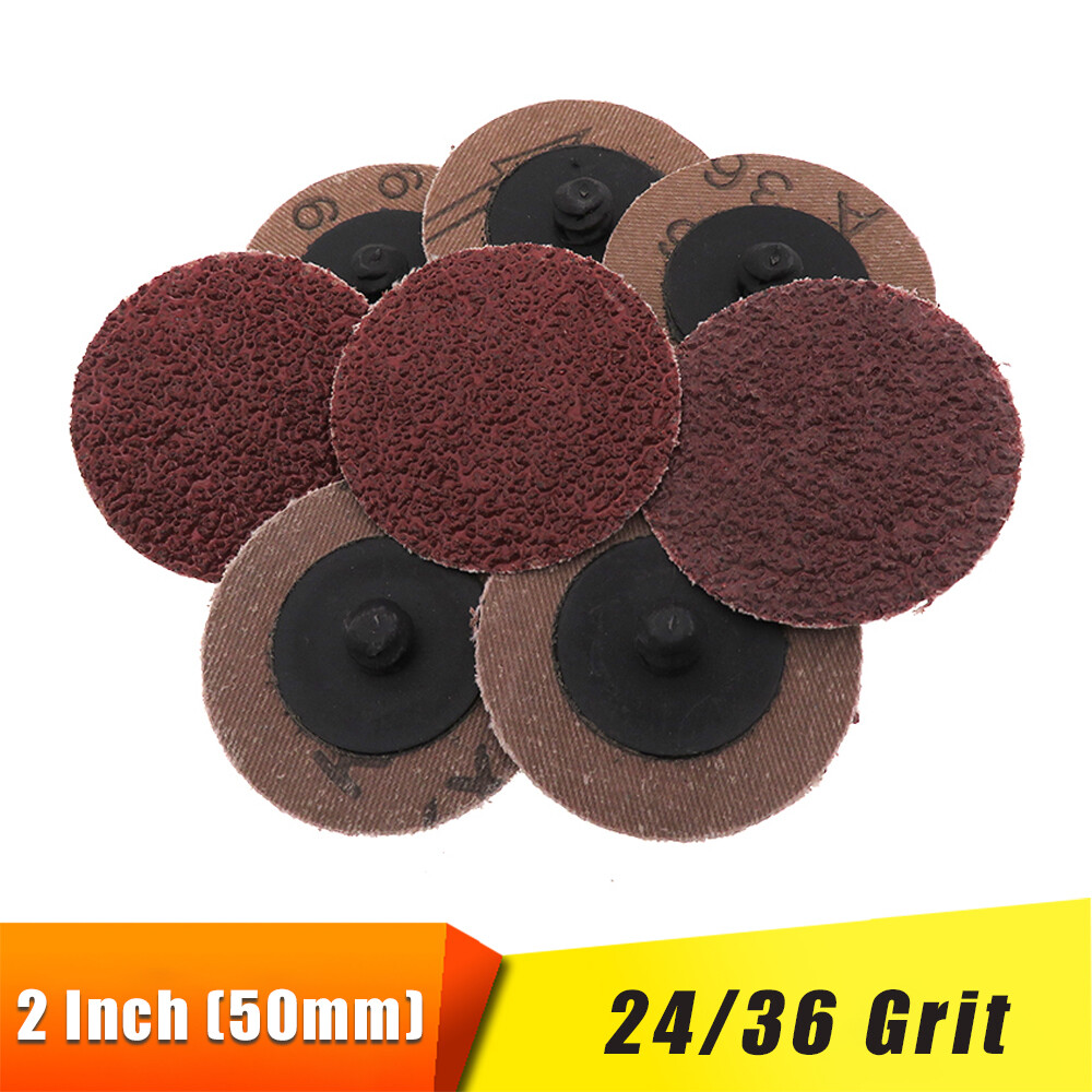 2 Inch 50mm Red Sanding Discs Roll Lock Quick Change Grinding Disc 24/36 Grit
