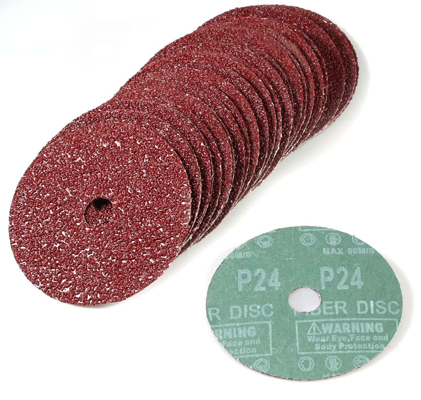 SATC 4.5″(115mm) 25PCS A/O Fiber Disc Round Hole 7/8″ Arbor Sanding Disc 16 Grit