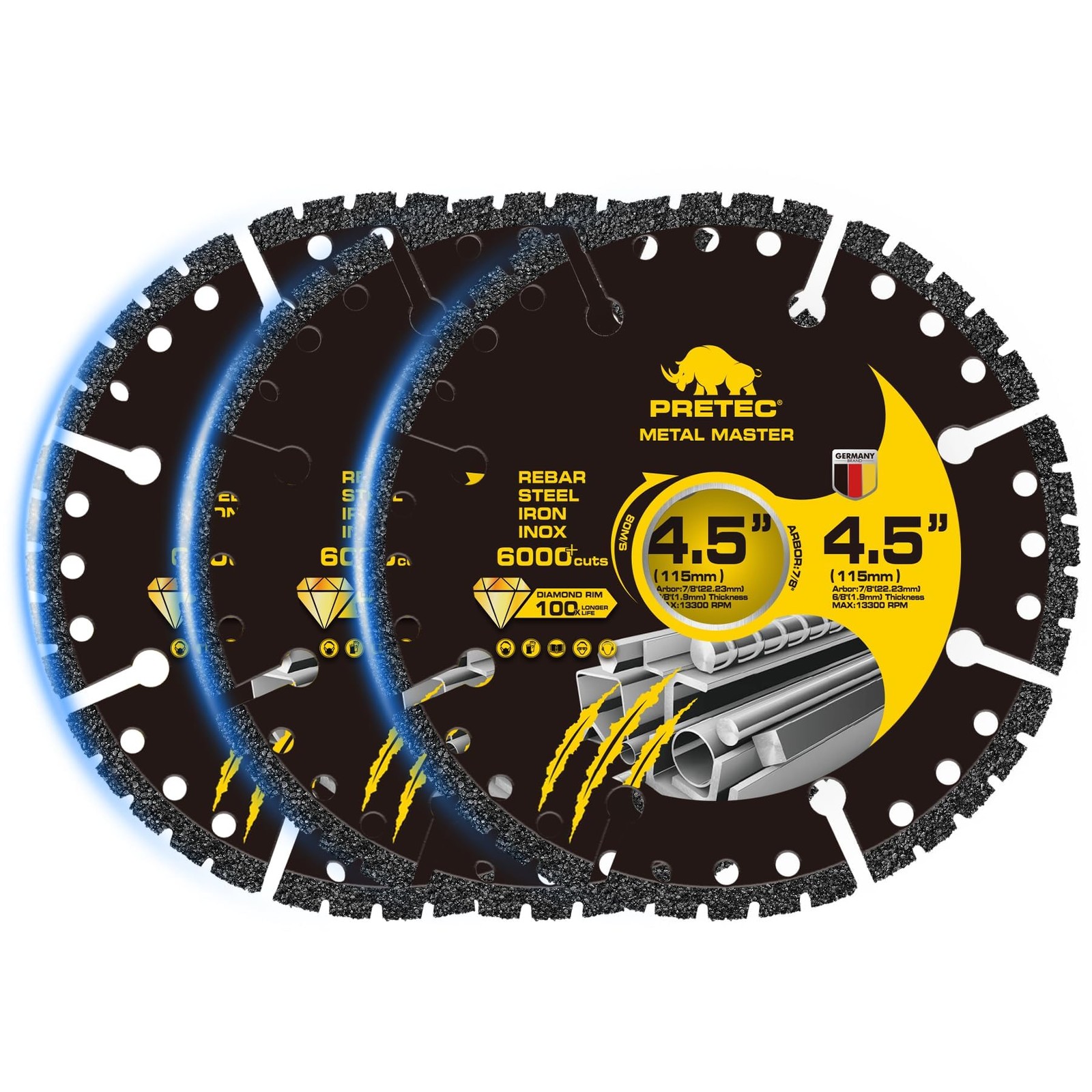 Diamond Cutting Wheel 4 1/2 x 7/8 Inch, Angle Grinder 4 INCH, Black