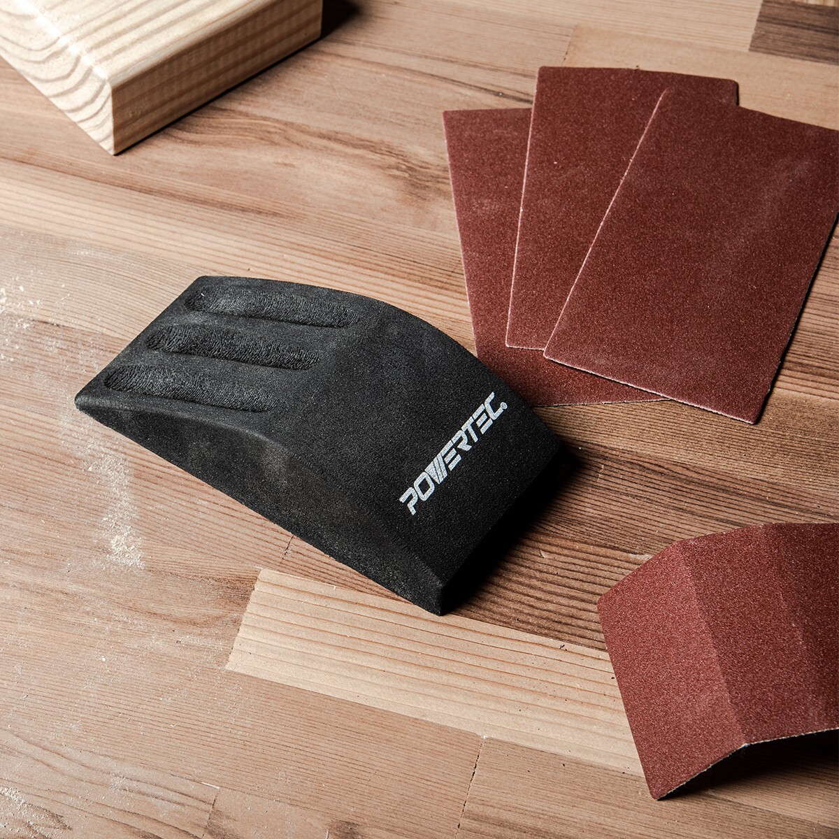 POWERTEC 71724 Hook and Loop Sanding Block Hand Sander for Wood, Metal, Drywall