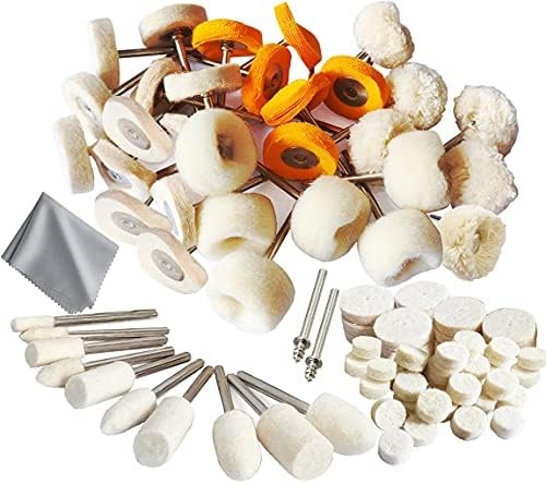 78 Pcs Polishing Buffing Wheel Set for Dremel Polishing Kit Felt Wool Cotton 1/8
