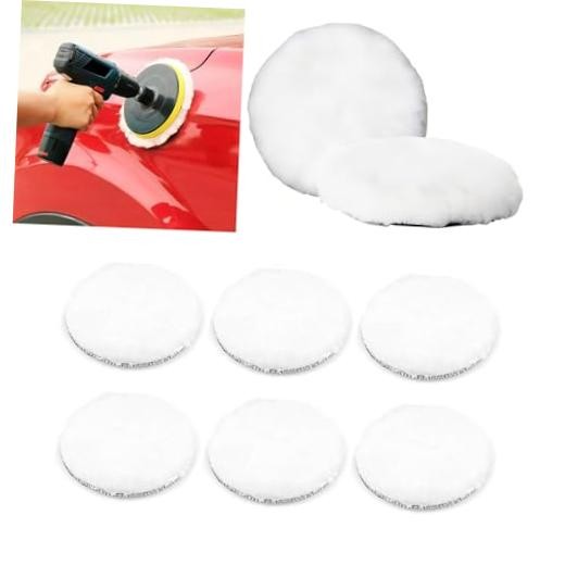 8 pcs 6 inch Wool polishing Pads White for Orbital Buffer car Buffer 6 inches