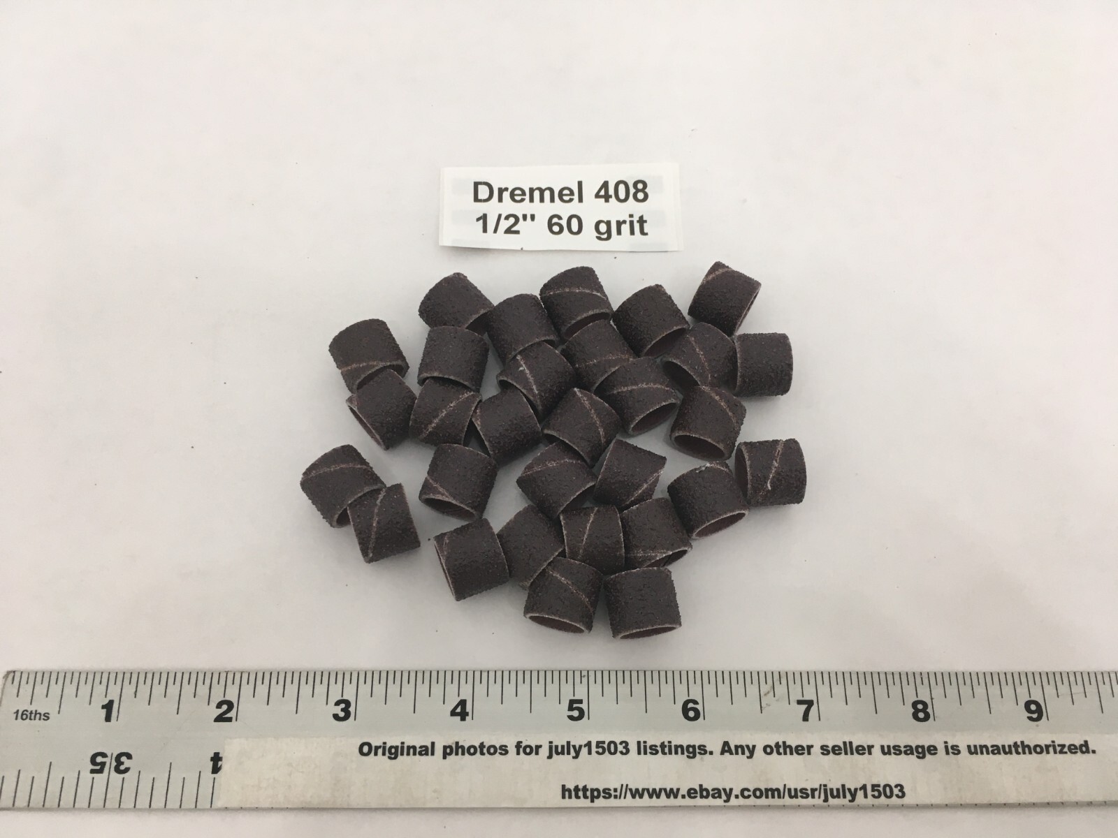 (30) NEW Dremel 408 Sanding Drums – 60 Grit – 1/2″ Rotary Tool Band Sleeve
