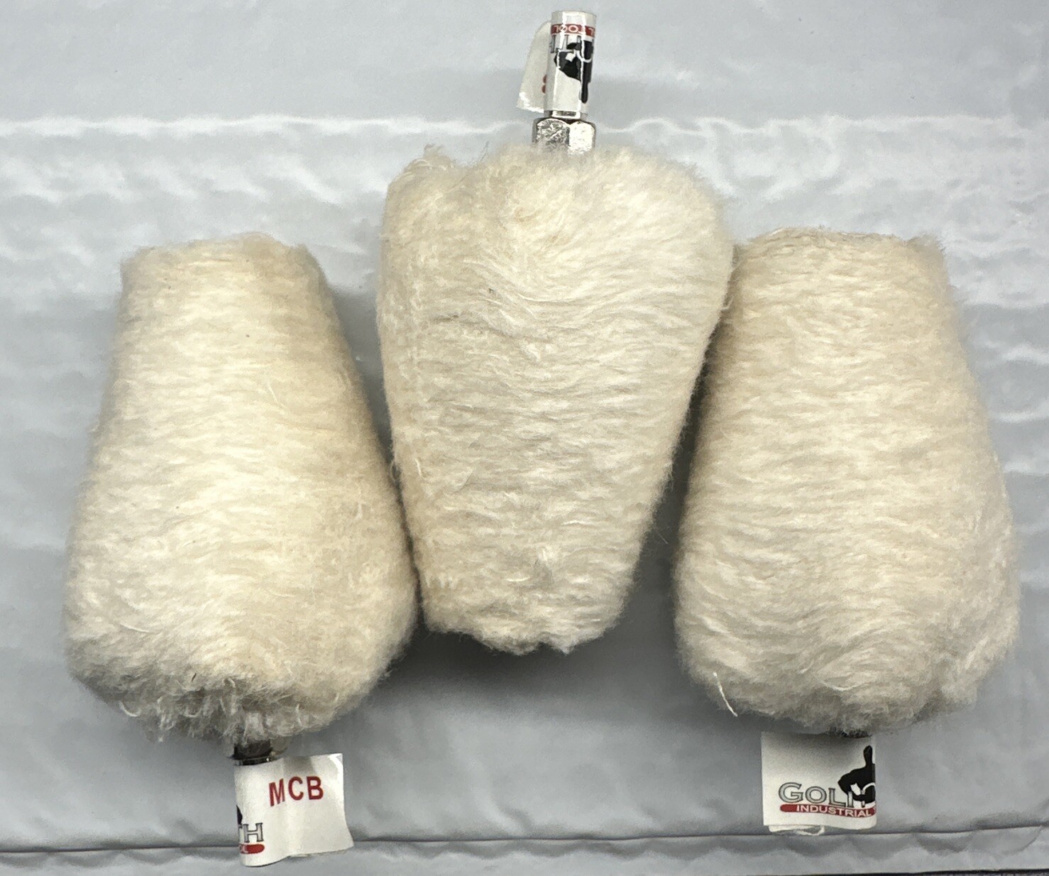 Lot of 3 Goliath 2-1/2″ Cone Shape Polishing Buffing Wheel with 1/4″ Shank- MCB