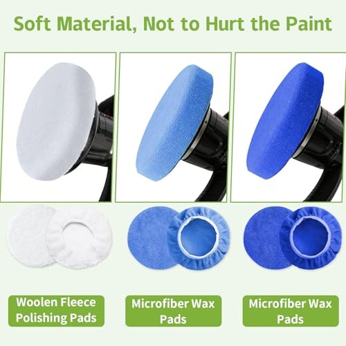 8 Pcs Car Polishing Pads, Lamb Fleece Buffing Pad,Bonnet 5-6 Inches_8 Pack