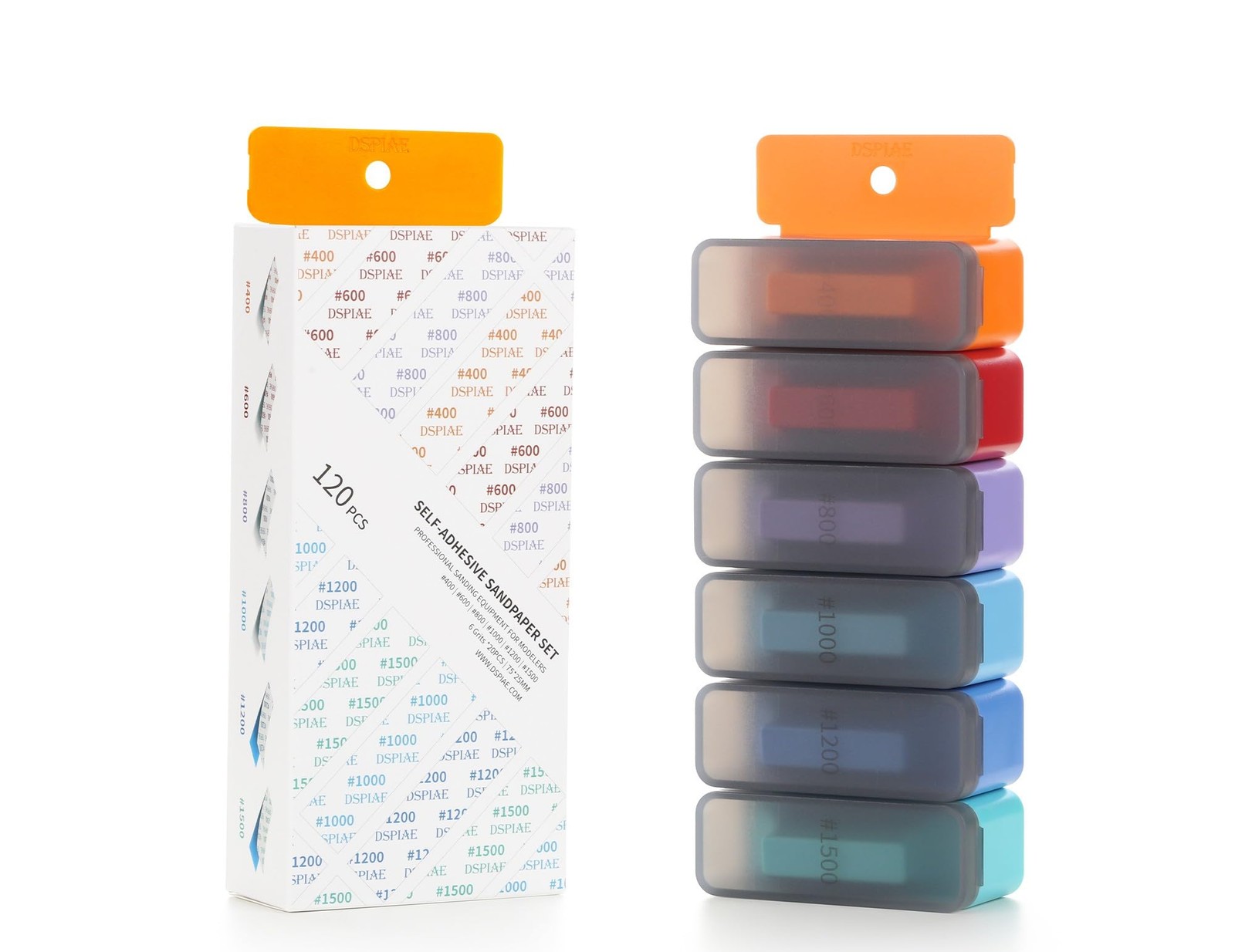 120 PCS SelfAdhesive Sanding Paper Set 6 Pads Storage Box 4001500 Grit Tool