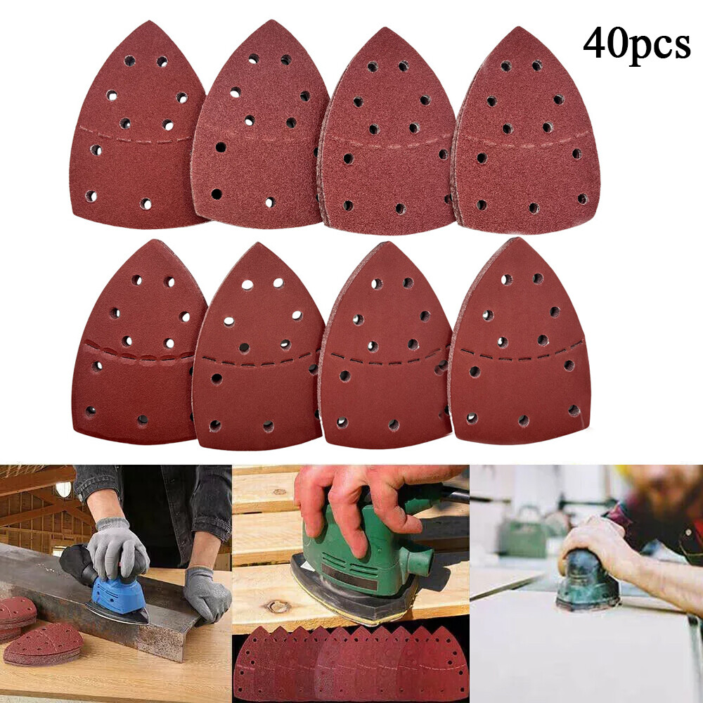 40PCS Hook and Loop 105x152mm Detail Palm Sanding Sheets / Mouse Sandpaper Pads⇓