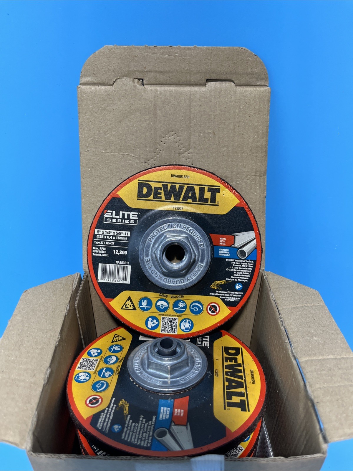 10 DEWALT Elite Series 5″ Grinding Wheels DWA8915FH 5/8″-11 Threaded Hub