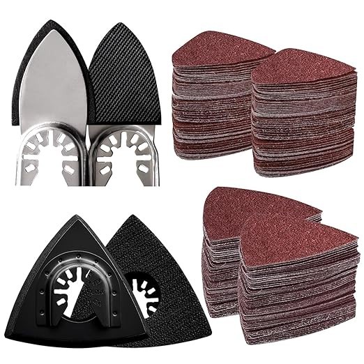 104Pcs Oscillating Tool Detail Sanding Pads Kit 2Pcs Triangle Sanding Pads an…