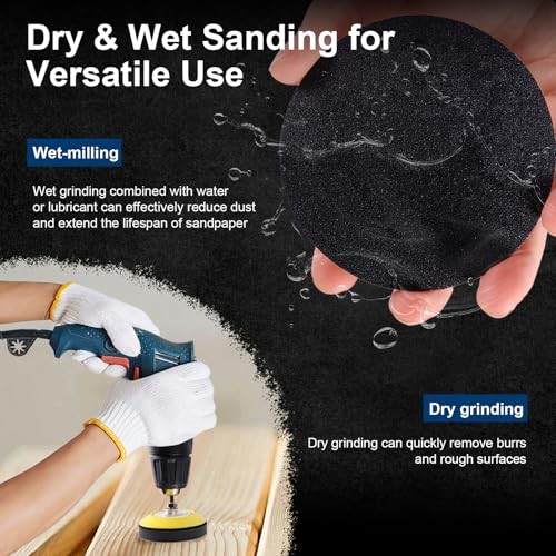 188 PCS 3 Inch Wet Dry Sanding Disc, Headlight Restoration Kit Drill 3 inch