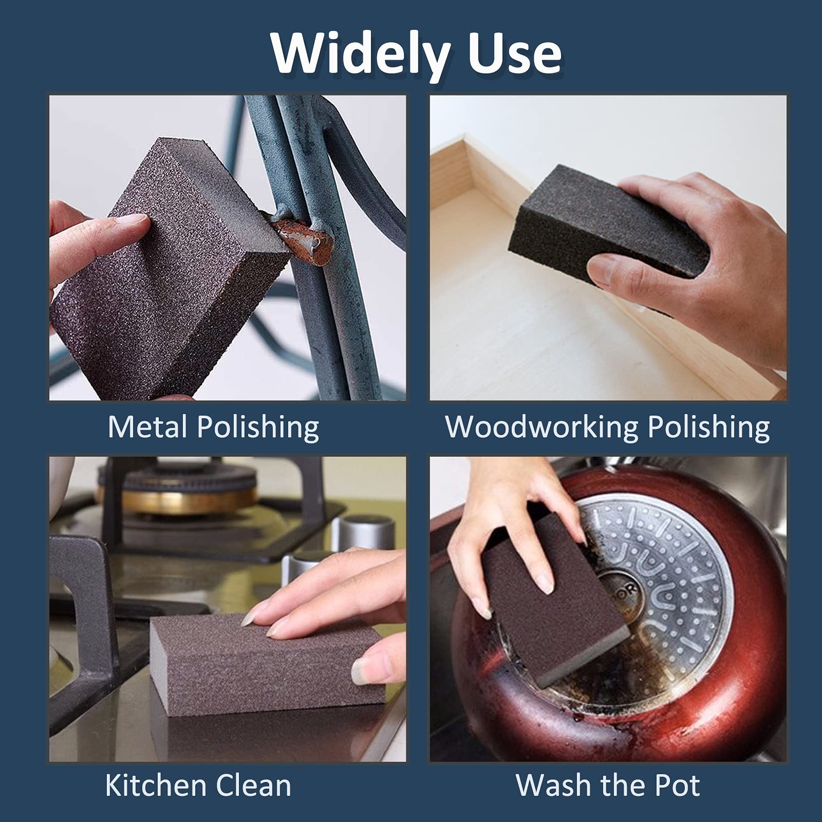 12 PCS 80 Grit Coarse Sanding Block Wet Dry Sponge Foam Sandpaper Wood Metal