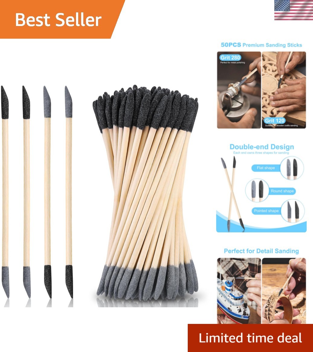 50PCS Sanding Sticks, Double End Matchsticks Sanding Twigs of 120/280 Grit, …