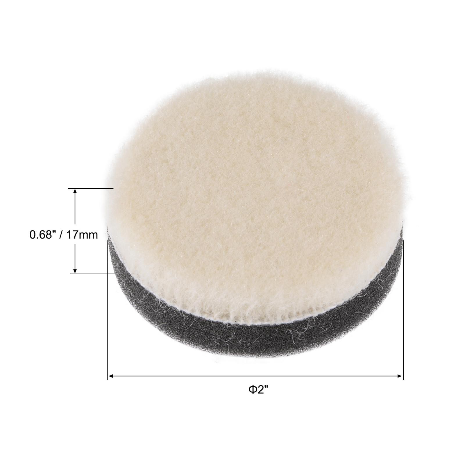 4pcs 2″ Wool Felt Sponge Polishing Pad Hook Loop Buffing Wheel Fine Polishing