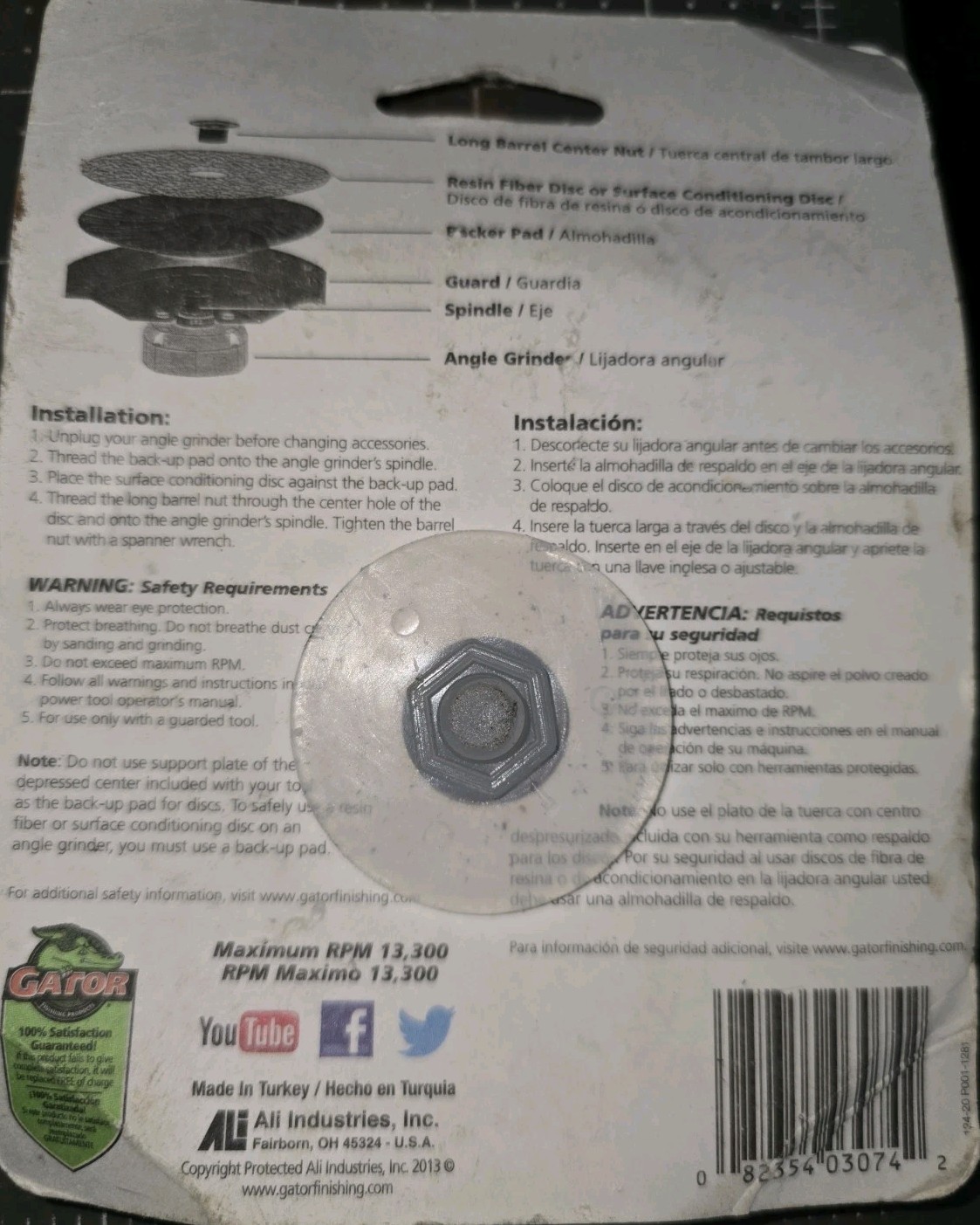 Lot of 2 ~Gater 4-1/2″ Aluminum Oxide Fiber Disc 24 Grit Extra Coarse, 6 Pieces