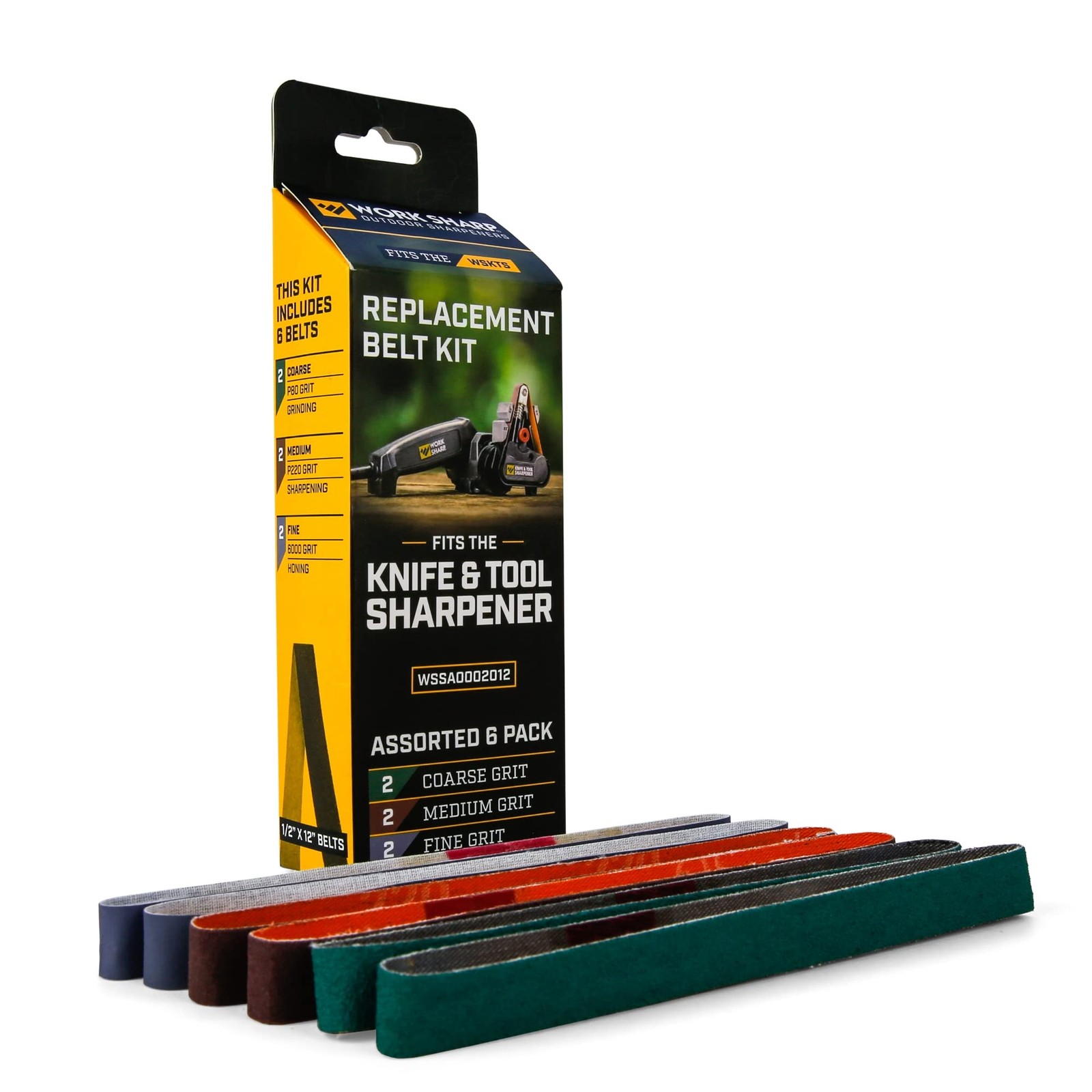 Official Knife & Tool Sharpener Assorted P80, P220, 6000 Replacement Belt Kit