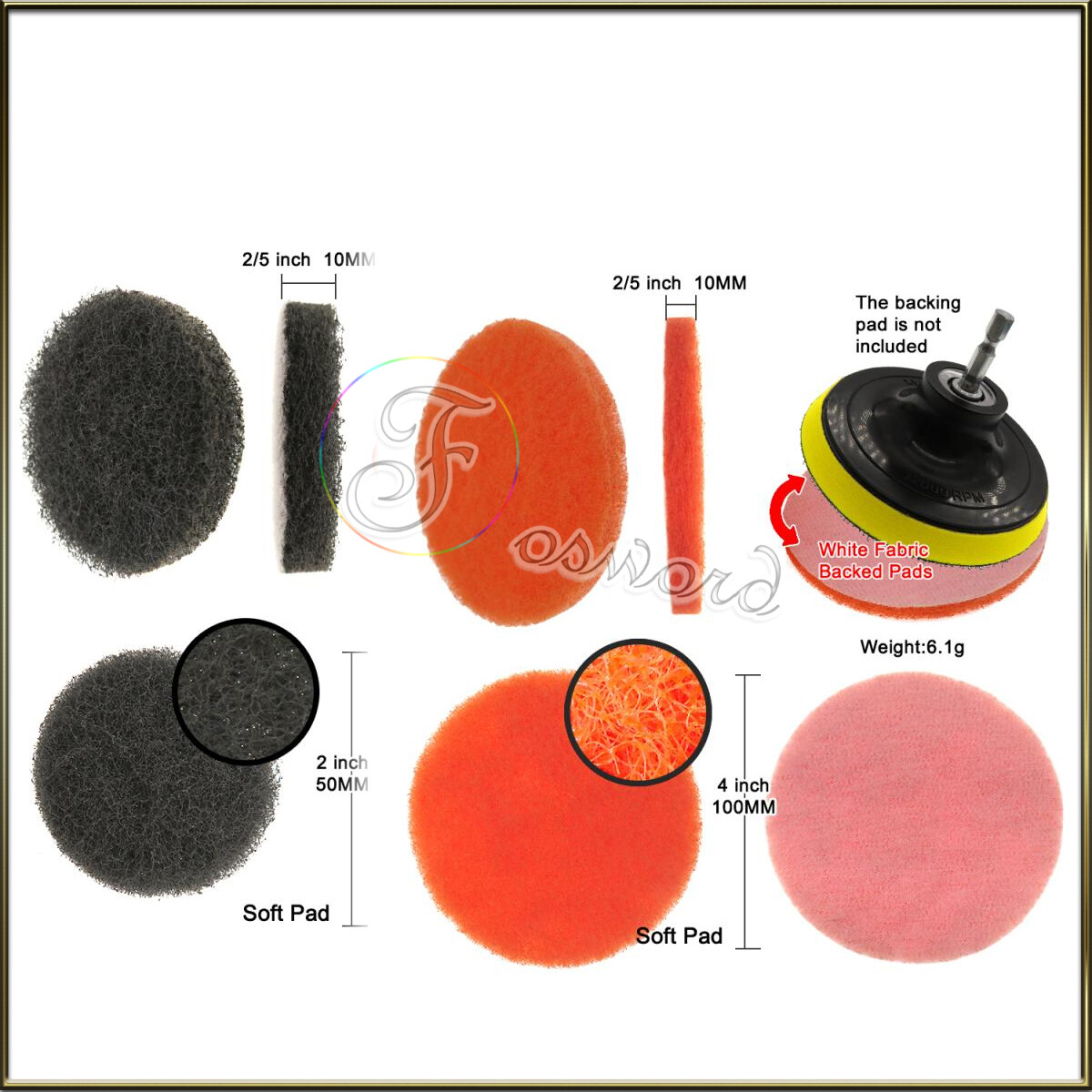 Scouring Pad Hook & Loop Sanding Abrasive Polishing Discs Pad 240#-3000# Grit