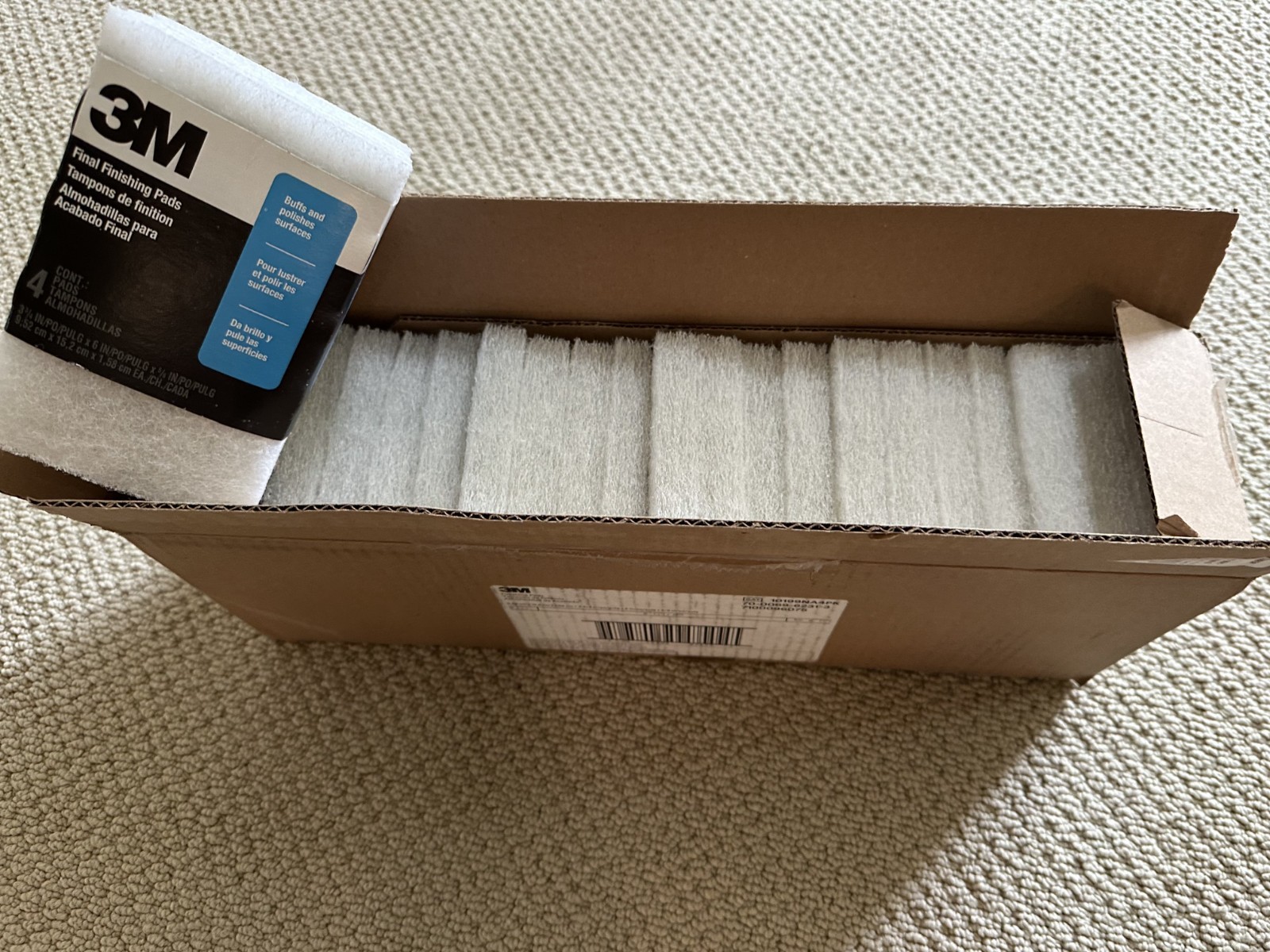 3M Final Finishing Pads 10199NA4PK, 3 3/4 in x 6 in x 5/8 in