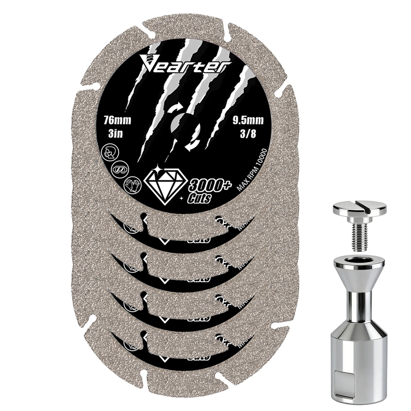 Vearter 3″ Diamond Cut Off Wheels 5Pcs With 5/8″-11 Adapter For Metal Steel