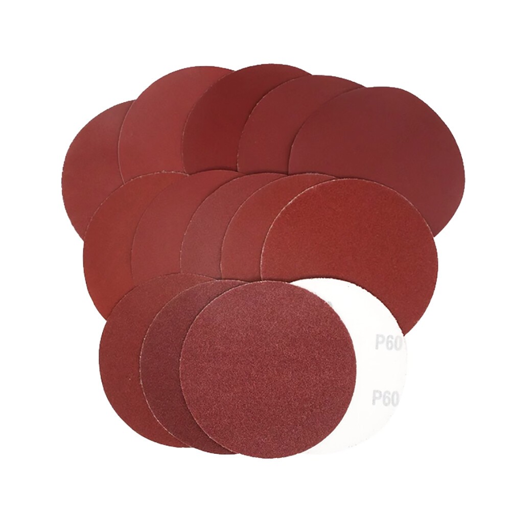 125mm/5″ Dry Sanding Disc Pads Hook & Loop Orbital Red Sandpaper 40#-2000# Grit