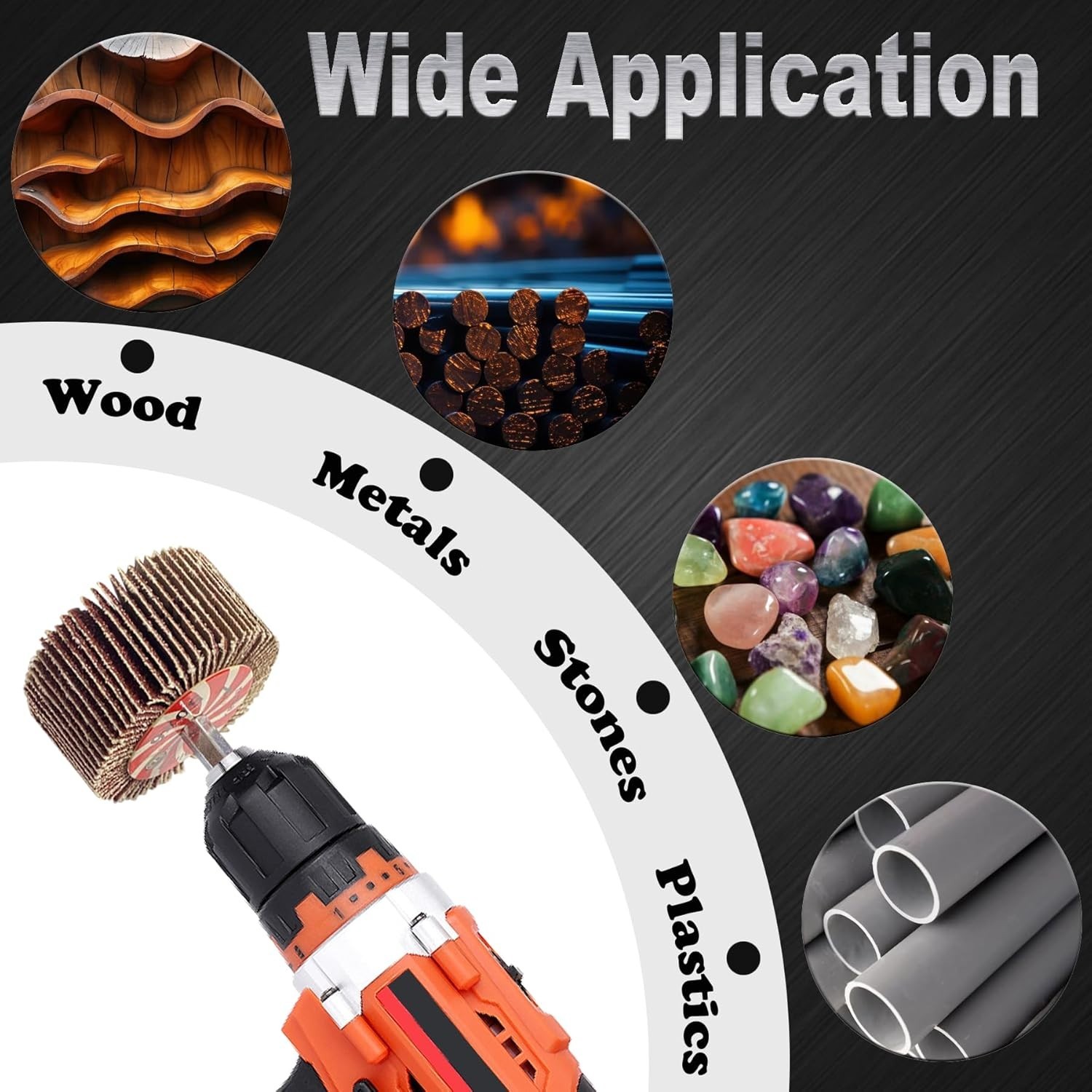 Abrasive Flap Wheel Sander Set 20pcs Grits Drill Sander Attachments Accessories