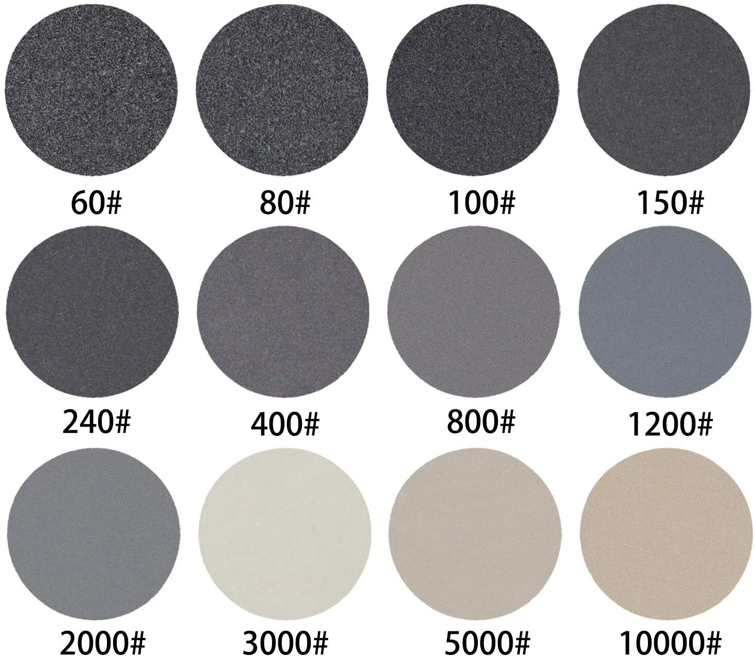 2 in Hook Loop Sanding Discs Pads Kit for Drill 60-10000 Grit Wet Dry Sandpaper