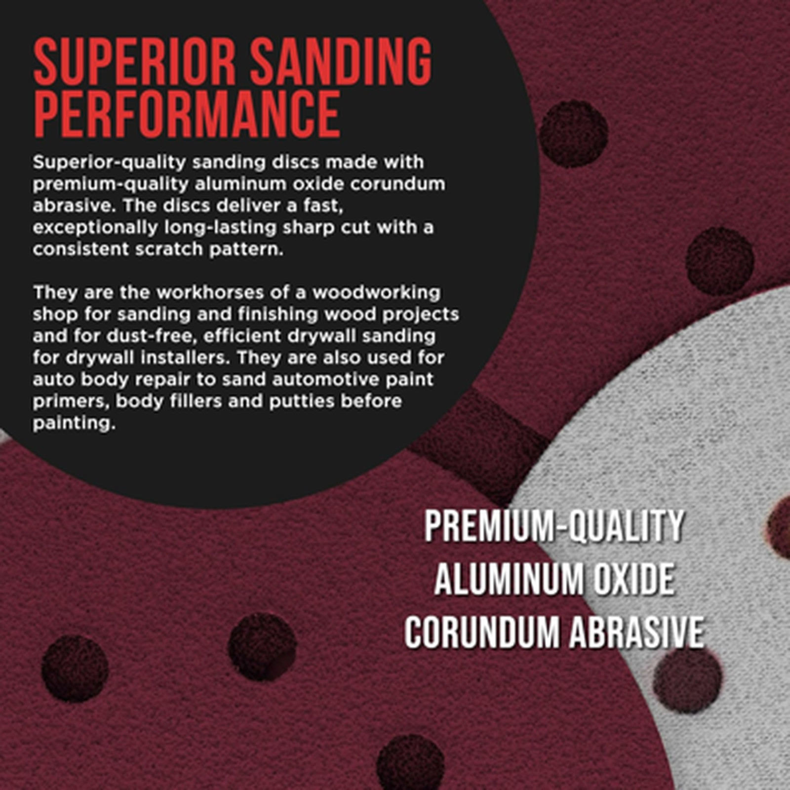 ProductionShop 5 Inch Red Sanding Discs 8-Hole Pattern Variety Pack 40 60 80 100