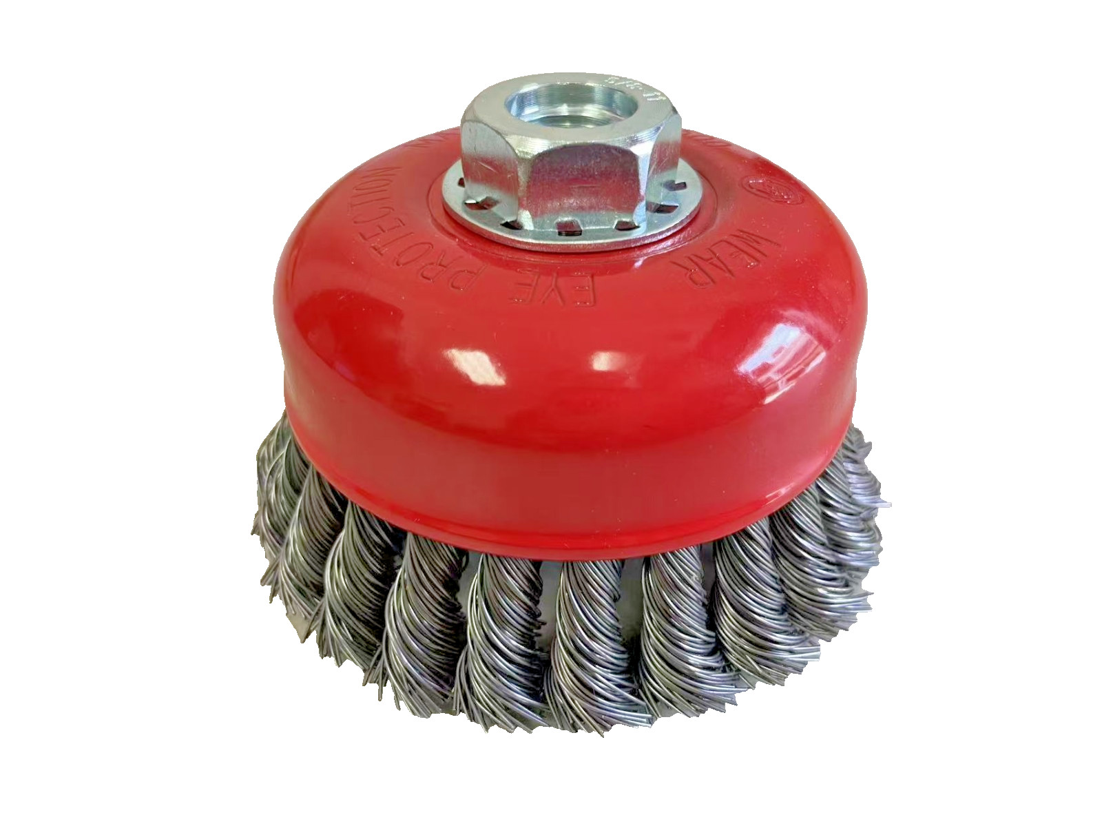 4”/100MM 1PC HEAVY DUTY KNOTTED WIRE CUP BRUSH WHEEL VALLEY 5/8”THREADED ARBOR